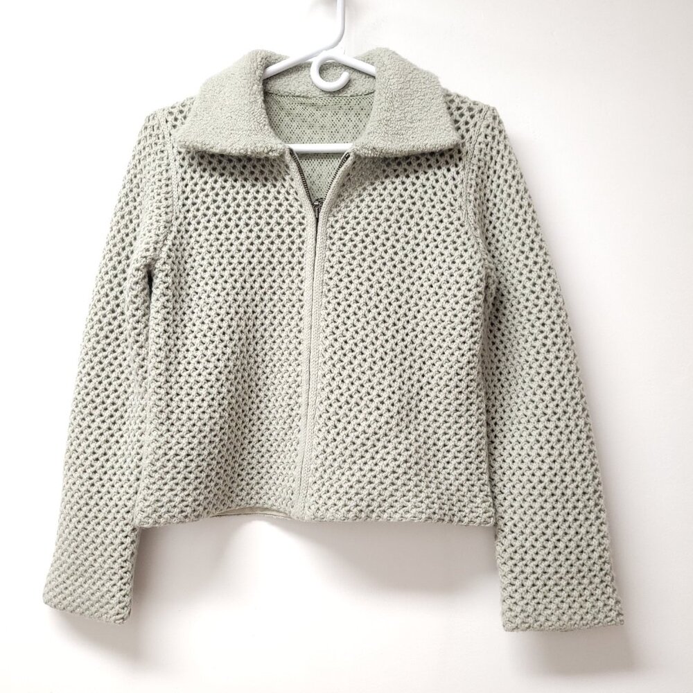 Womens Cashmere Long Sleeve Full Zip Sweater Cardigan Size 2 Lined
